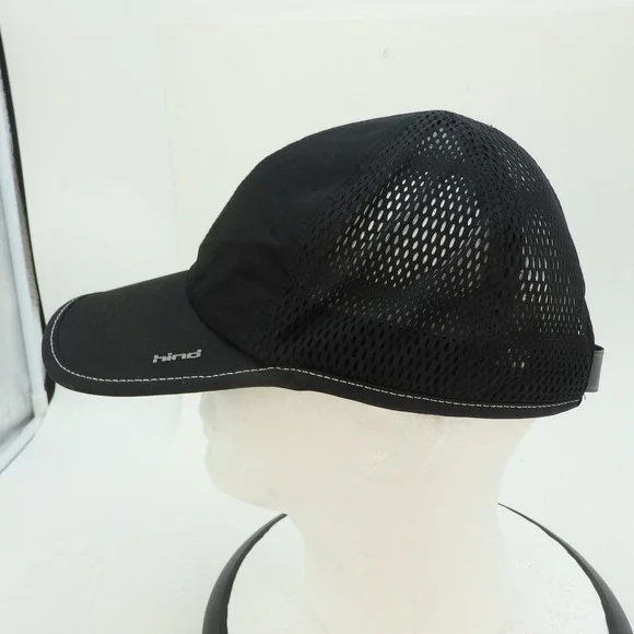 Hind Black Mesh Ventilated Baseball Cap Adjustable Strap Men Sport Running - Picture 4 of 12